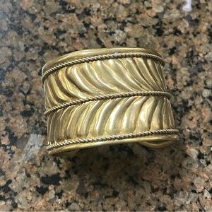 Gold-Tone Textured Cuff Bracelet